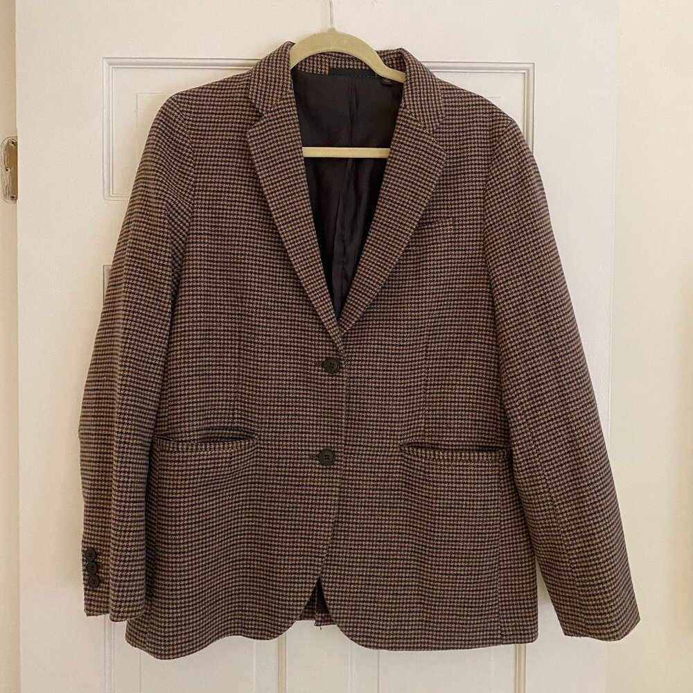 Uniqlo Brown Houndstooth Blazer